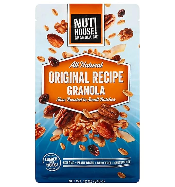 NutHouse! Granola Company - Premium Original Recipe Granola | Certified Gluten-Free, Non-GMO, Kosher | Vegan, Soy-Free | 12 oz. Bag (6-Pack)