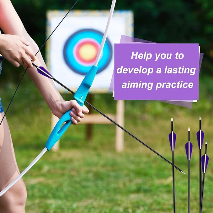 24 Pcs 31.5 Inch Arrows for Compound Bow Hunting Arrows Carbon Arrows with 3 Inch Plastic Arrow Feathers and Removable Tips 500-600 Spine Archery Target Arrows for Recurve Bow