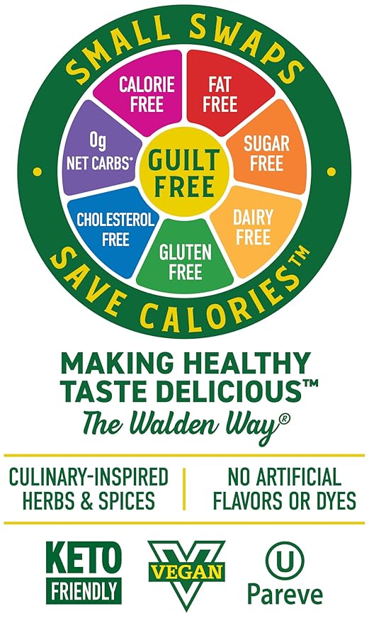 Walden Farms Bac’n Ranch Dressing – Low Carb, Calorie-Free, Gluten-Free, Keto-Friendly, Sugar-Free, Fat-Free, Dairy-Free Smoky Bacon Ranch Flavor – 2-Pack, 12 oz Bottles