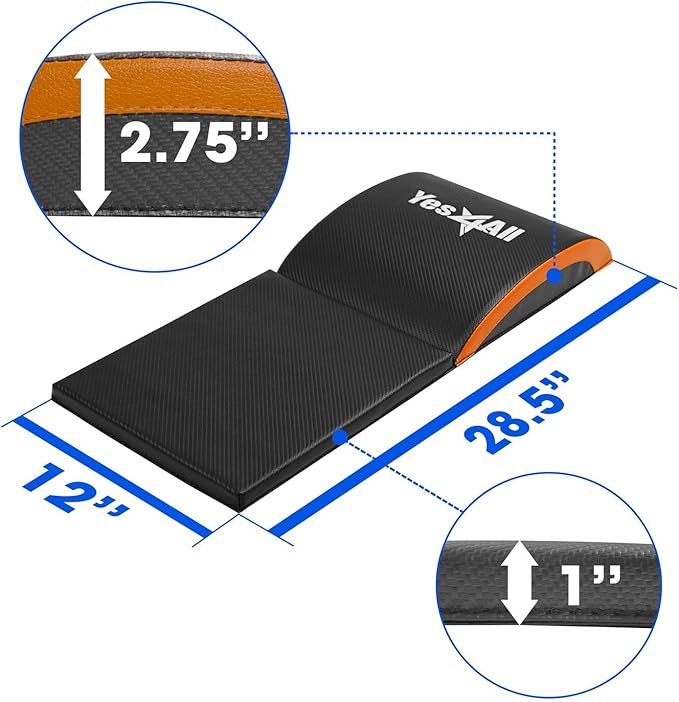 Yes4All Ab Exercise Mat Tailbone & No Tailbone, Foldable Abdominal Sit Up Support Pad, Abs Workout Equipment for Core Training and Lower Back