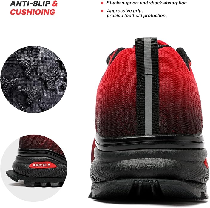 Kricely Men's Trail Running Shoes Fashion Walking Hiking Sneakers for Men Tennis Cross Training Shoe Outdoor Snearker Mens Casual Workout Footwear