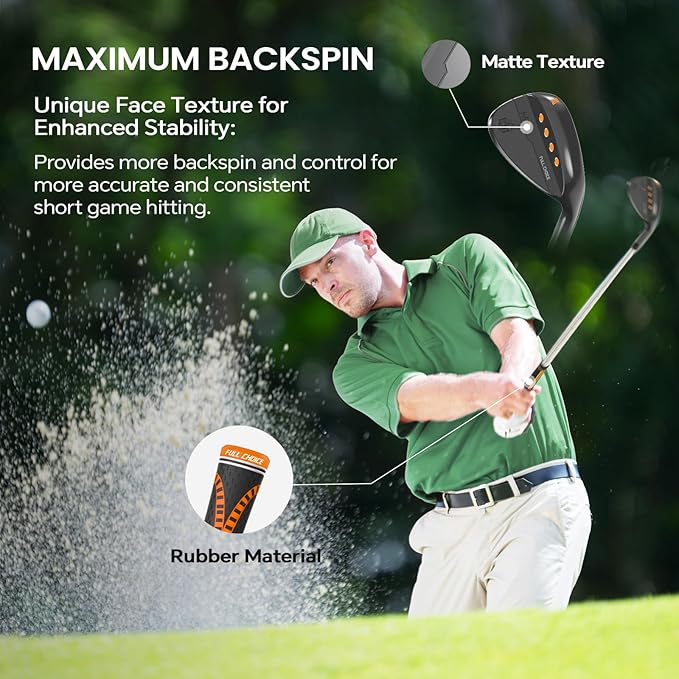 Golf Wedges, CNC Milled Face for More Spin and Control, 52/56/60/70 Degree Golf Sand Wedge, Gap Wedge, Lob Wedge Golf Clubs, Wedges Golf Clubs for Men Women Right Hand