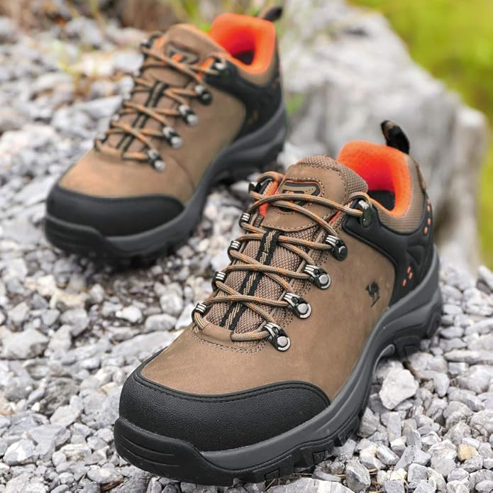 CAMEL CROWN Hiking Shoes Men Trekking Shoe Low Top Outdoor Walking Waterproof Leather Trail Sneakers