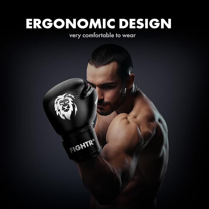 FIGHTR® Pro Boxing Gloves Made of Genuine Leather | Men and Women | for Boxing, MMA, Muay Thai, Kickboxing & Martial Arts 10 12 14 16 oz | incl. Carrying Bag