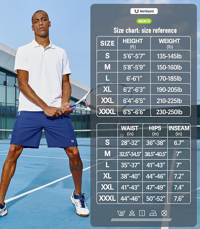 NORTHYARD Men's Running Athletic Shorts 5"/ 7"/ 9" Workout Gym Short Tennis Quick Dry Active Sport Hiking Basketball