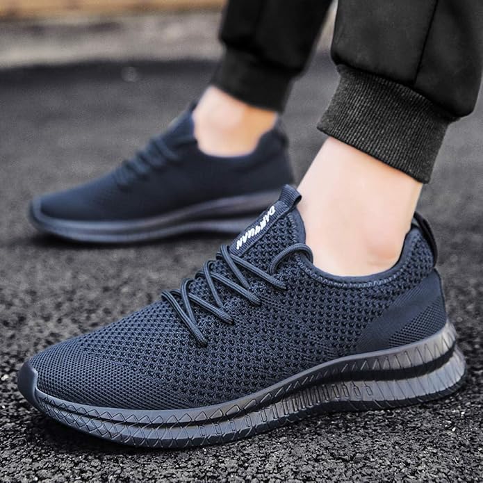 FUJEAK Men Running Shoes Men Casual Breathable Walking Shoes Sport Athletic Sneakers Gym Tennis Slip On Comfortable Lightweight Shoes