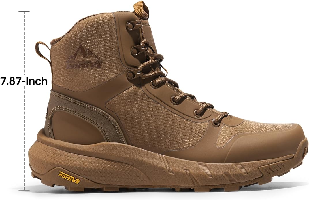 NORTIV 8 Men's Military Tactical Boot Lightweight Comfortable Boots for Work All Day Side Zipper Motorcycle Combat Hiking Boots Metrostrike(8-9 Inches)