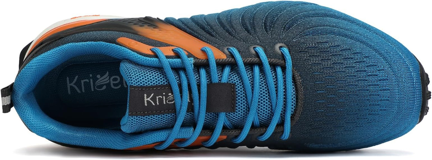Kricely Men's Walking Shoes Breathable Lightweight Fashion Sneakers Non Slip Sport Gym Jogging Trail Running Shoes
