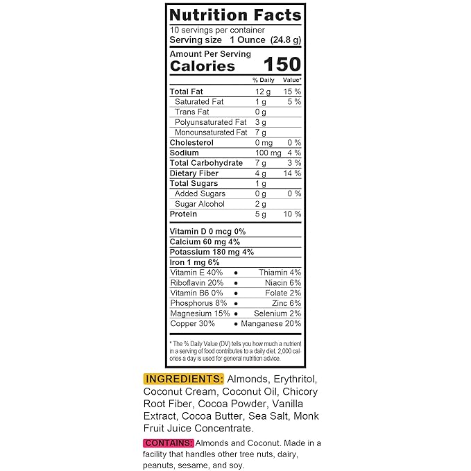 TGB Chocolate Almonds | 1g Net Carb Keto Snack | Gluten Free Low Carb Candy Nuts, 10 Ounces