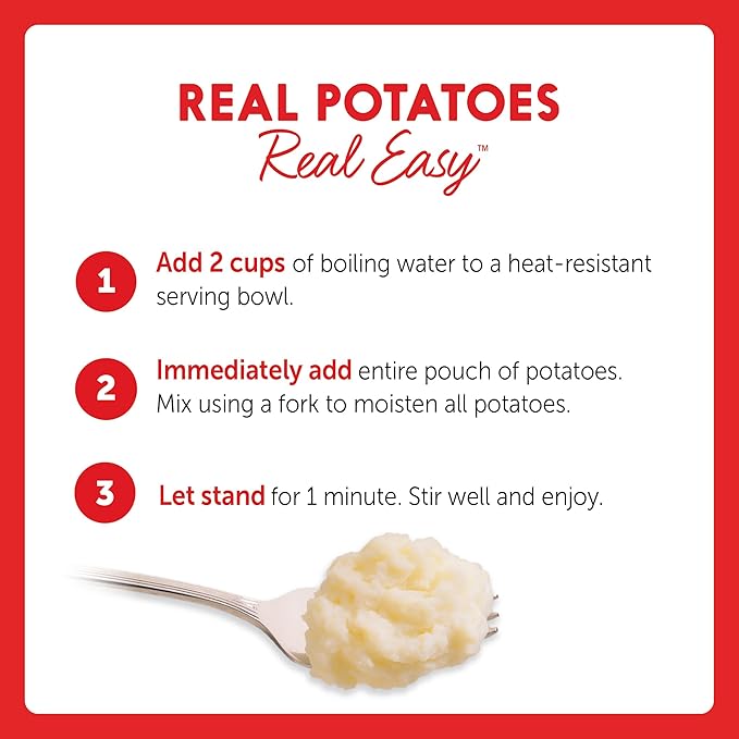 Idahoan Mashed Potatoes, Buttery Homestyle, 4 oz (Pack of 4)