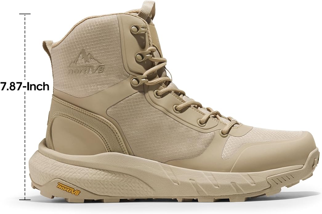 NORTIV 8 Men's Military Tactical Boot Lightweight Comfortable Boots for Work All Day Side Zipper Motorcycle Combat Hiking Boots Metrostrike(8-9 Inches)