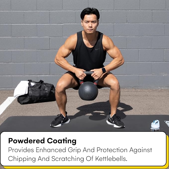 Kettlebell Kings Powder Coated Kettlebell Weights - 9-97 lb Strength Training Kettlebells for Men and Women - Hand Weights Workout Gym Equipment - Weights Set for Home Gym- New