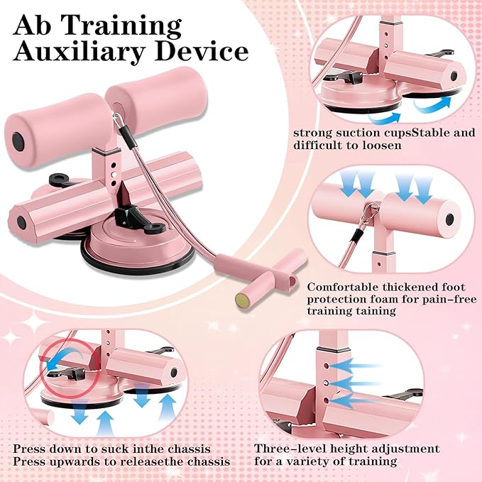 Ab Training Auxiliary Device, Ab Trainer Auxiliary Machine with Bands, Multi-functional Adjustable Ab Trainer Equipment, Ab Trainer Auxiliary Equipment for Home & Gym
