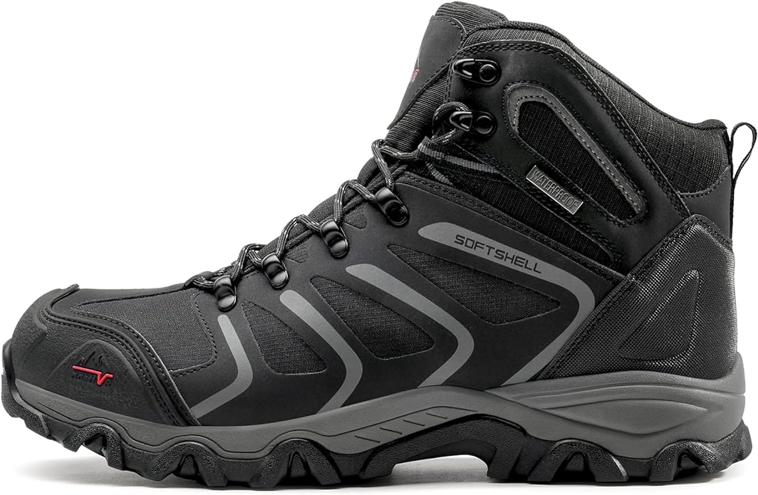 NORTIV 8 Men's Ankle High Waterproof Hiking Boots Outdoor Lightweight Shoes Trekking Trails Armadillo