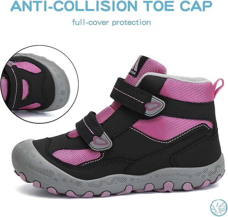 Mishansha Kids Water Resistant Hiking Boots, Boys Girls Anti Collision Anti-Skid Athletic Outdoor Adventure Trekking Shoes
