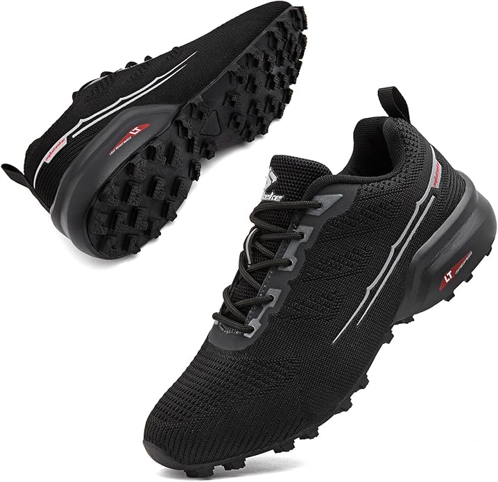 Men's Trail Running Shoes Lightweight Breathable Walking Hiking Sneakers Outdoor Athletic Tennis Cross Training Shoes