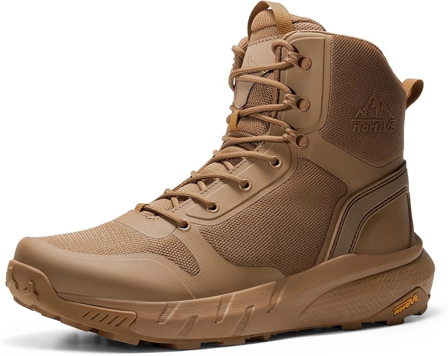 NORTIV 8 Men's Military Tactical Boot Lightweight Comfortable Boots for Work All Day Side Zipper Motorcycle Combat Hiking Boots Metrostrike(8-9 Inches)