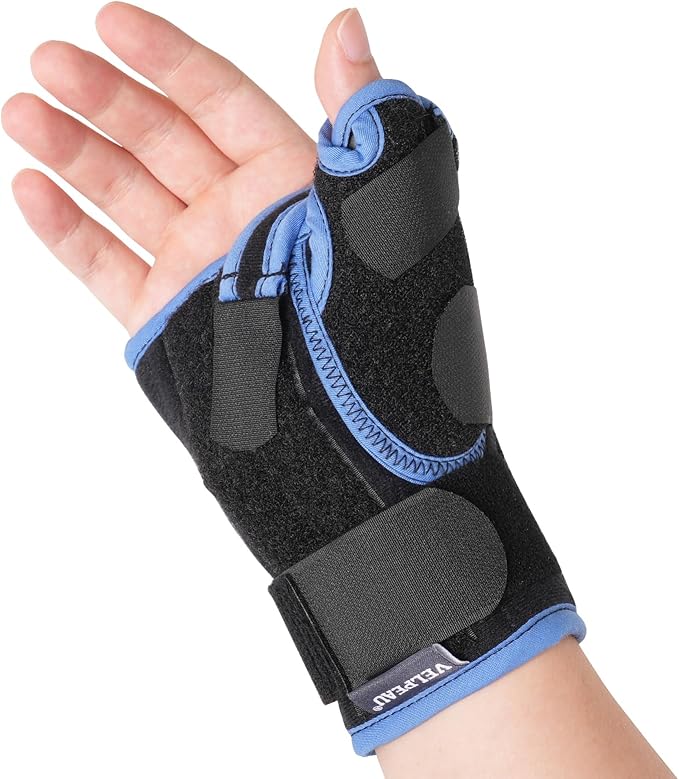 VELPEAU Carpal Tunnel Wrist Brace with Thumb Stabilizer Night Support, Completely Stabilizes Wrist Thumb Joint, Pain Relief for Tendonitis, De Quervain's Tenosynovitis, Arthritis(Short, Right Hand, L)