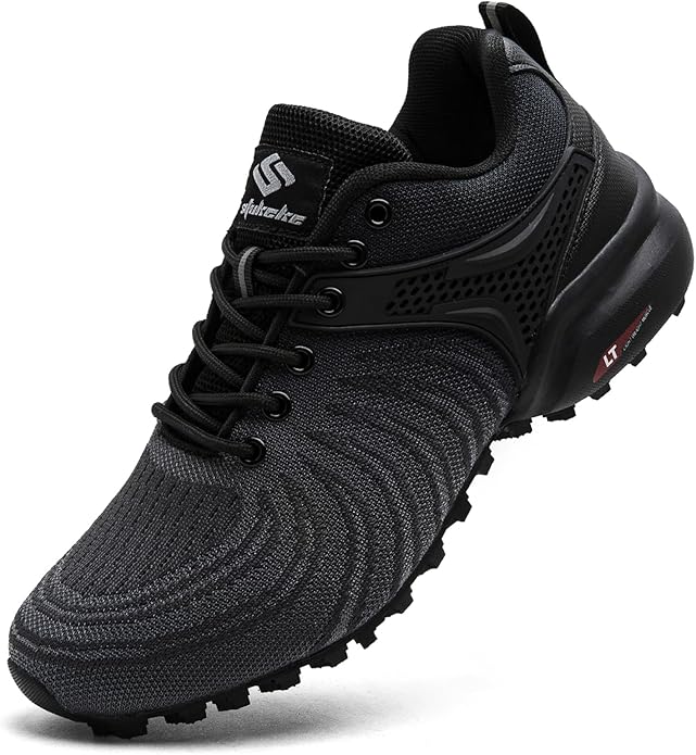 Men's Trail Running Shoes Lightweight Breathable Walking Hiking Sneakers Outdoor Athletic Tennis Cross Training Shoes