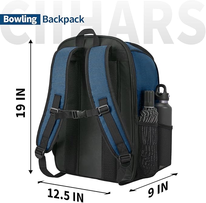 Single Bowling Ball Bag Backpack with Shoe Bag Up to Size 16, Accessories Gifts for Bowling Lovers,Bowling Bag with Padded Ball Holder