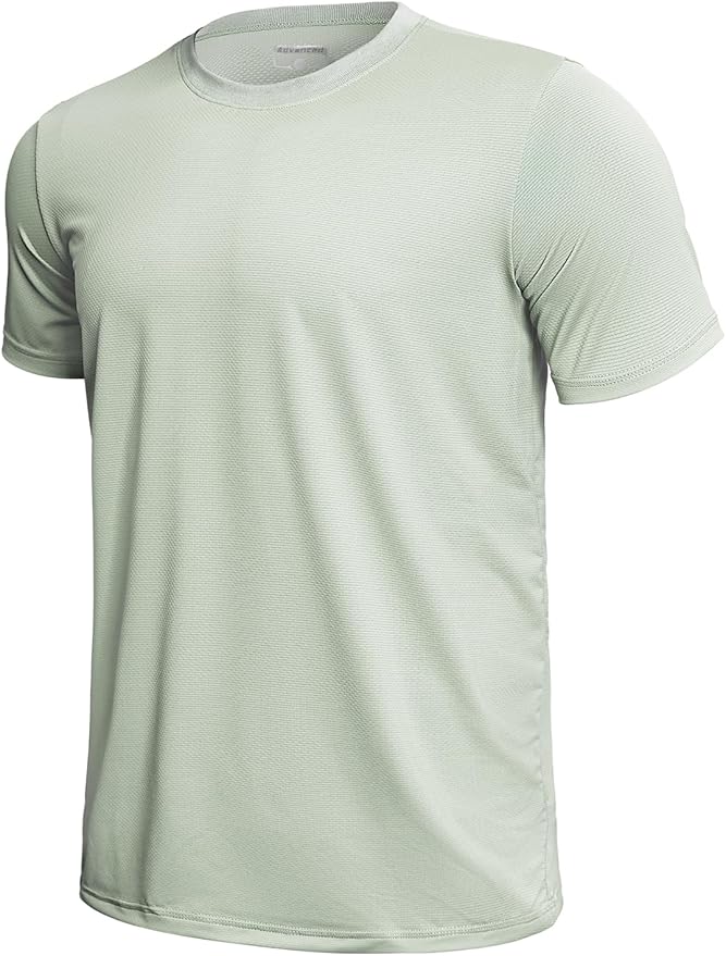 GEMYSE Men's Running Short Sleeve Shirt Sun Protection Quick Dry Moisture Wicking T-Shirts UPF 50+ for Workout