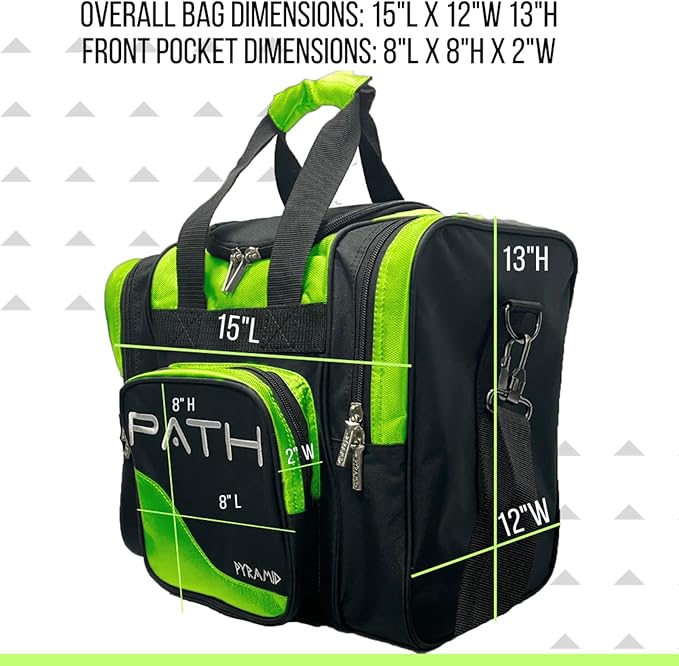 Pyramid Path Pro Deluxe Single Bowling Ball Tote - Holds One Ball, One Pair Shoes Up to Mens 15