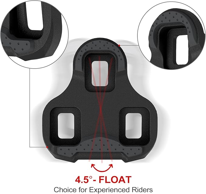 Bike Cleats Compatible with Look KEO Cleats, 4.5 Degree Float,Bicycle Cycling Cleats Set for Indoor & Road Cycling