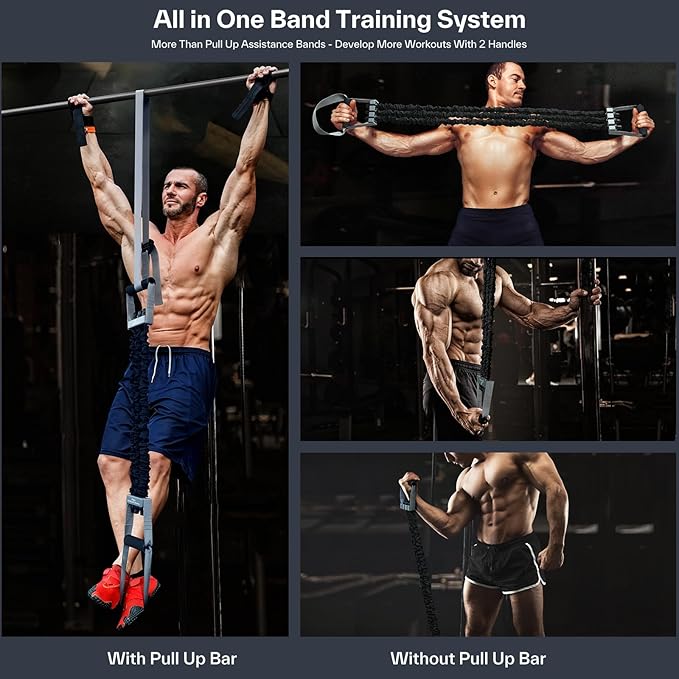 Pull up Asistance Bands - Sportneer Adjustable Resistance Bands for Pull Up Assistance with Anti-Slip Lock & Storage Bag, Heavy Duty Chin Up Bands for Fitness, Multi-Functional Calisthenics Equipment