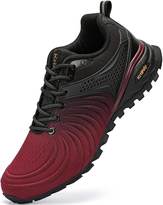Kricely Men's Walking Shoes Breathable Lightweight Fashion Sneakers Non Slip Sport Gym Jogging Trail Running Shoes