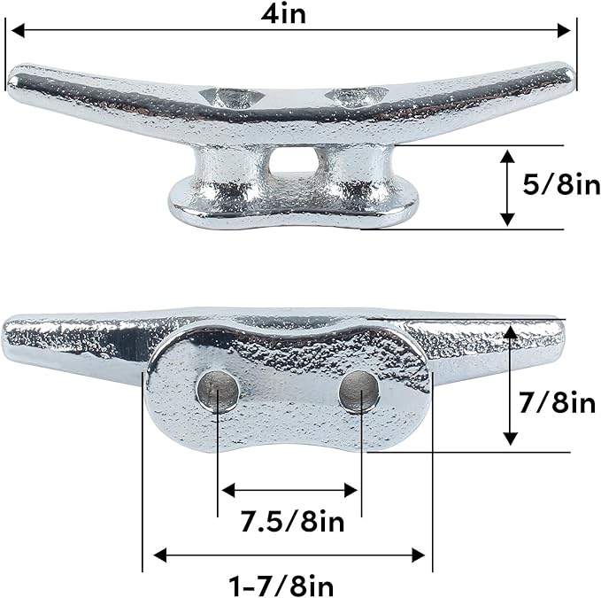 4 inch Dock Cleats 4/6/8/12/16/20/24 Pack,Boat Dock Cleats Rope Cleat Marine Cleats Iron Boat Cleats with Hardware ldeal for Deck,Nautical Decor,Cleats for Boat Dock,Boat Tie Down Cleats