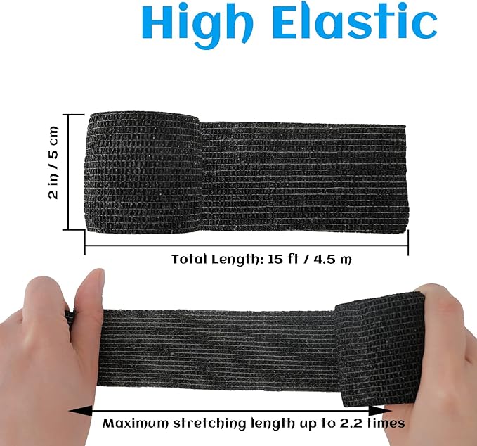 36 Rolls Elastic Self Adhesive Bandage Wrap 2 Inch, Breathable Non Woven Cohesive Bandage, Vet Wrap for Dogs, Ankle Sprains Swelling Medical First Aid Tape, Sports Athletic Tape Color