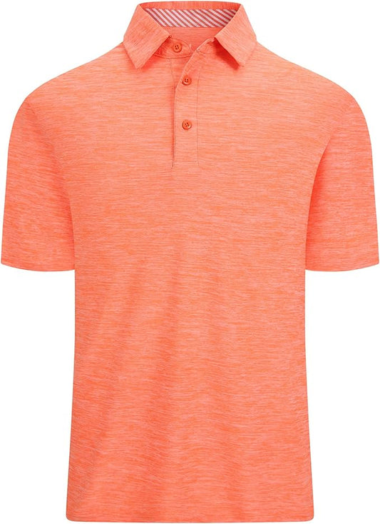 Alex Vando Mens Golf Shirt Moisture Wicking Quick-Dry Short Sleeve Casual Polo Shirts for Men