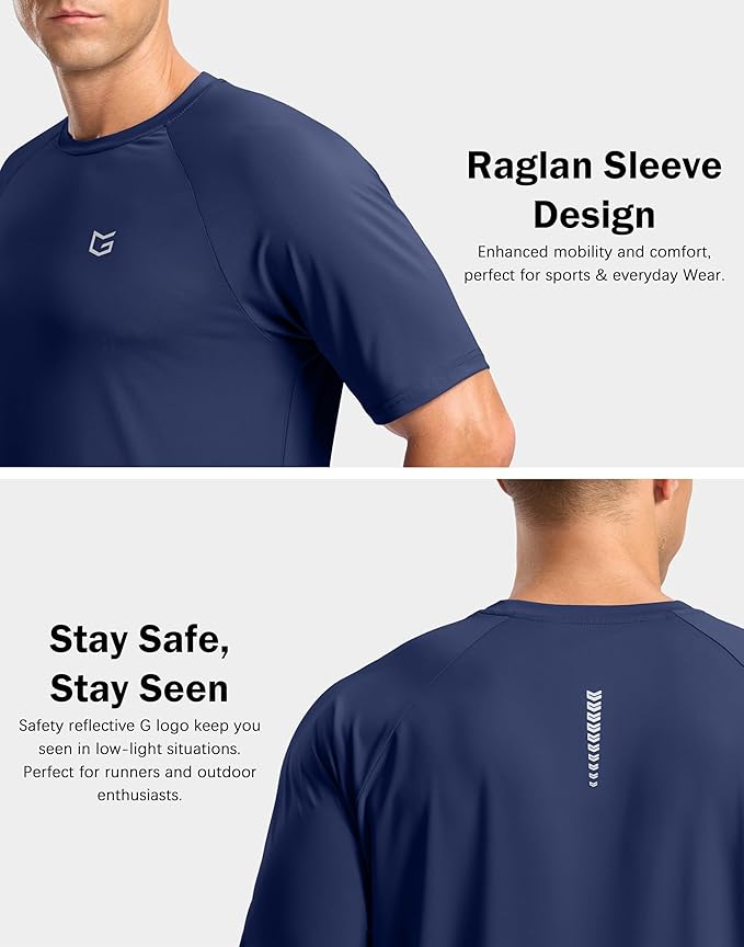 G Gradual Men's Workout Athletic T-Shirts Moisture Wicking Cooling Running Shirts Short Sleeve Performance Tee for Gym Tennis