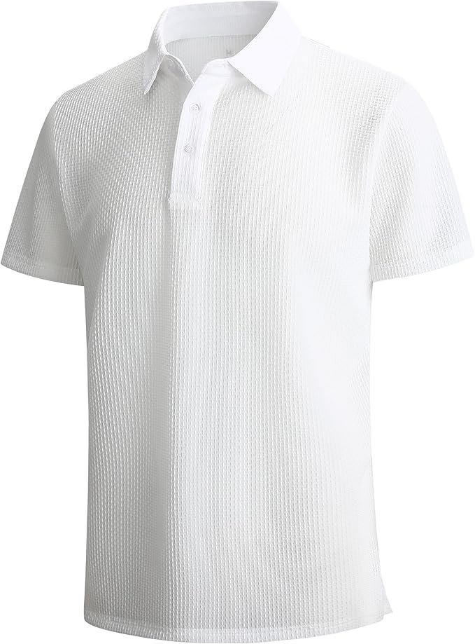 WARHORSEE Golf Polo Shirts for Men Short Sleeve Wrinkle Free 4 Way Stretch Moisture Wicking Performance Collared Tshirts