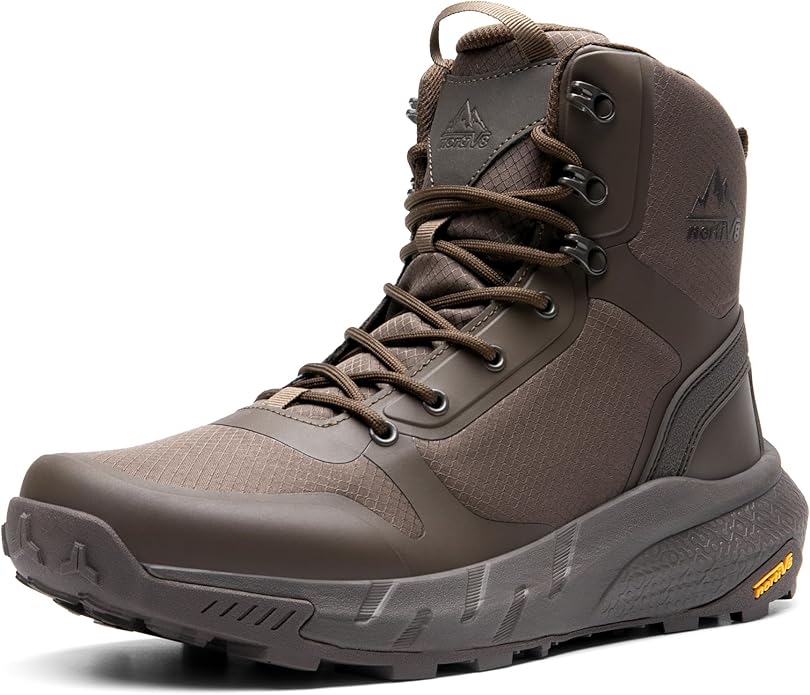 NORTIV 8 Men's Military Tactical Boot Lightweight Comfortable Boots for Work All Day Side Zipper Motorcycle Combat Hiking Boots Metrostrike(8-9 Inches)