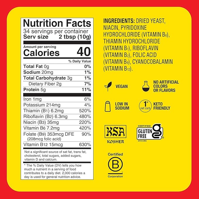 Bragg Premium Nutritional Yeast Seasoning - Vegan, Gluten Free – Good Source of Protein & Vitamins – Nutritious Savory Parmesan Cheese Substitute (12 Ounce (Pack of 2), Original)