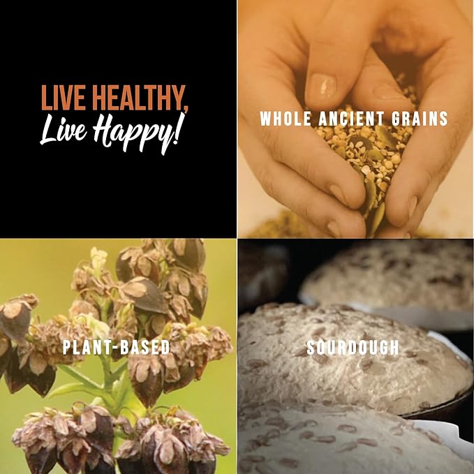 Simple Kneads Gluten-Free Variety Pack 6 Pack – Includes Sourdough, Quinoa Power Grains, Cinnamon Raisin, and Pumpkinickel – Organic, Top 9 Allergen-Free, Artisan-Style Loaves-Extra Virgin Olive Oil