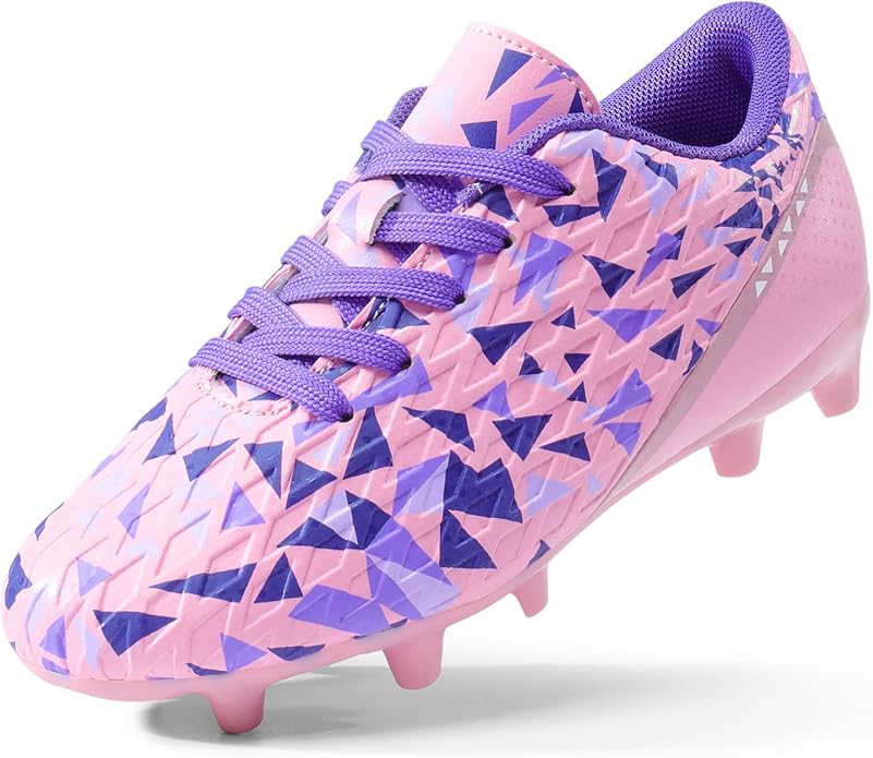 DREAM PAIRS Boys Girls Soccer Cleats Youth Firm Groud Athletic Outdoor Trainning Football Shoes for Little/Big Kid