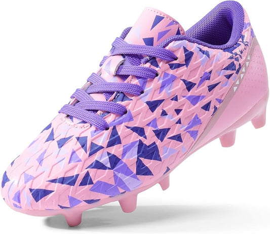 DREAM PAIRS Boys Girls Soccer Cleats Youth Firm Groud Athletic Outdoor Trainning Football Shoes for Little/Big Kid