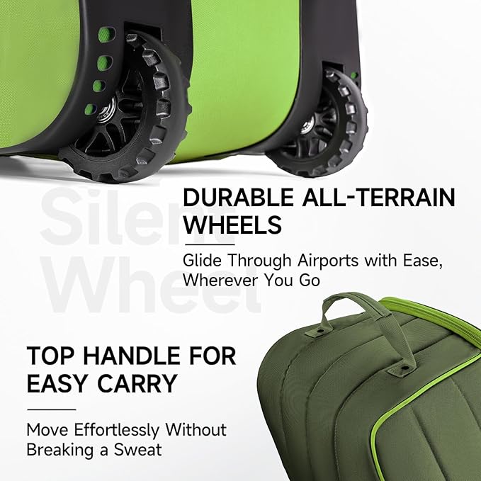 MANUEKLEAR 1680D Nylon Travel Golf Bags Club for Airlines with Wheels, Golf Travel Bags for Airlines with Padded Top, Golf Travel Case Cover with 3 Large Pocket for Golfer