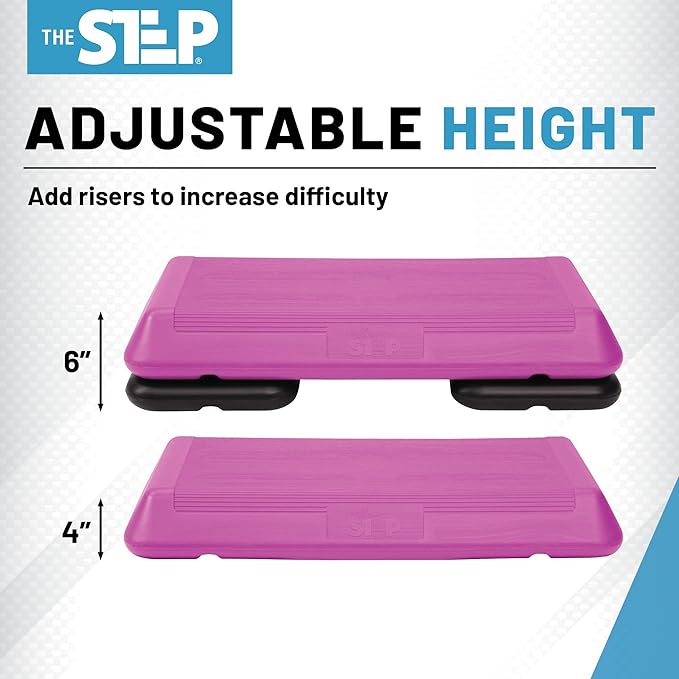 Freestyle STEP Exercise Step Platform, Circuit Size Stepper for Exercise at Home with 2 Risers