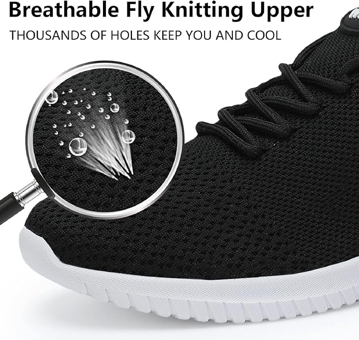 WXQ Men's Running Shoes Comfortable Lightweight Breathable Walking Shoes Mesh Workout Casual Sports Shoes