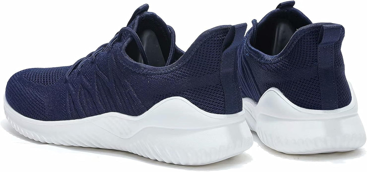 Mens Running Shoes Slip-on Walking Sneakers Lightweight Breathable Casual Soft Sole Trainers