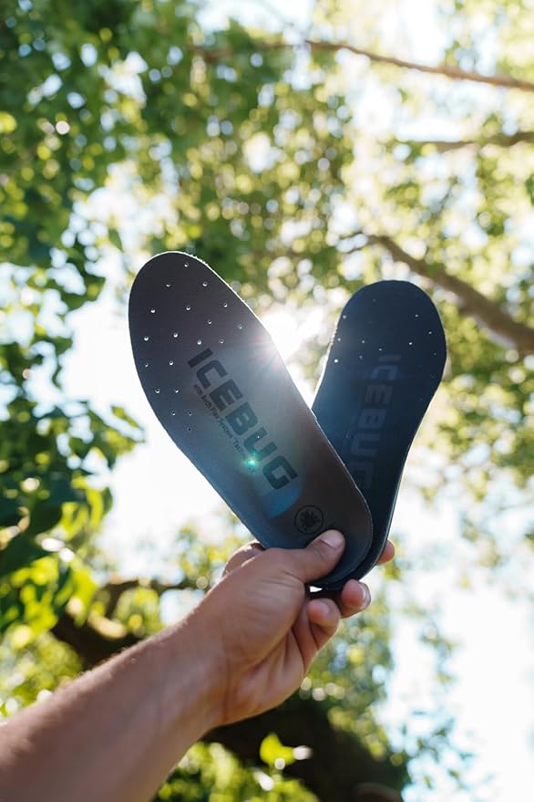 Icebug Comfort Insoles with Dynamic Arch Support, Charcoal High Arch, M 10/W 11.5-12