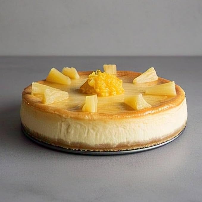 Andy Anand Sugar Free Pineapple Cheesecake 9" (2 lbs) | No Preservatives Cheesecake & Diabetic-Friendly, You Won't Believe It's Sugar Free! | Freshly Made with California Cream Cheese, All-Natural