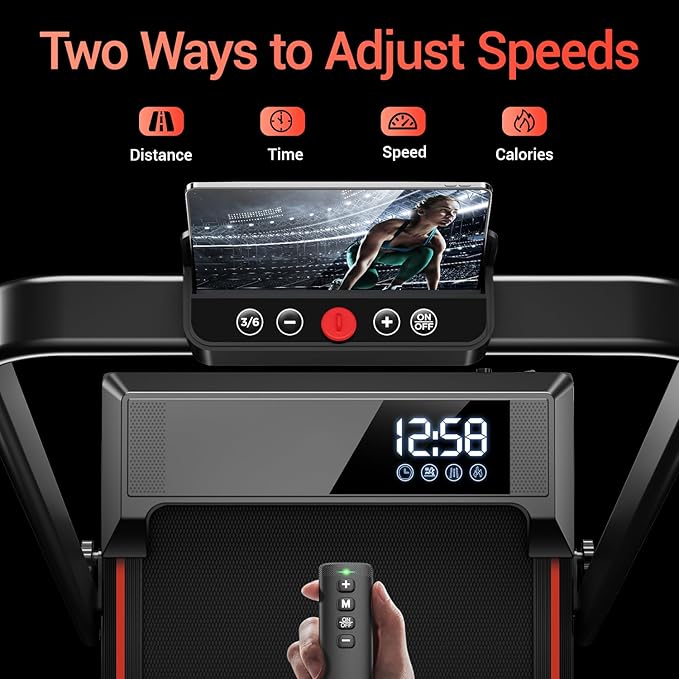 17% Incline Walking Pad Treadmills for Home and Office, 3-in-1 Folding Treadmill, Portable Under Desk Treadmill with 2.5 HP Quiet Brushless, 300 LBS Capacity