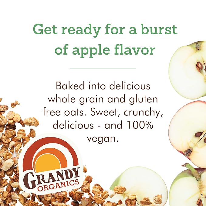 Grandy Organics Variety Pack Traditional Granola - Classic, Apple Crisp, Dark Chocolate Sea Salt - Certified Organic Granola, Non-GMO, 12oz Bags, Bulk Pack of 3