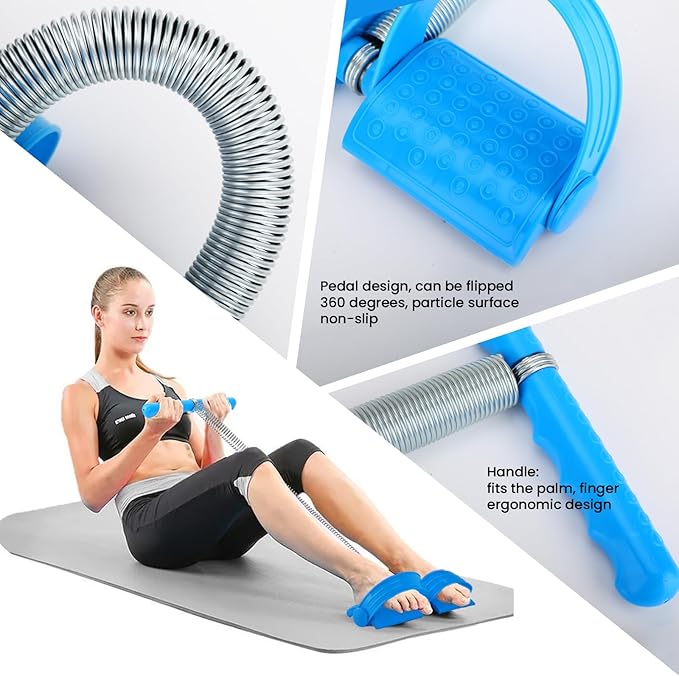 Pedal Puller Resistance Bands with Single Spring – Durable Sit Up Equipment for Home Gym, Strength Training for Abs, Legs, Chest – Portable Full-Body Workout Gear