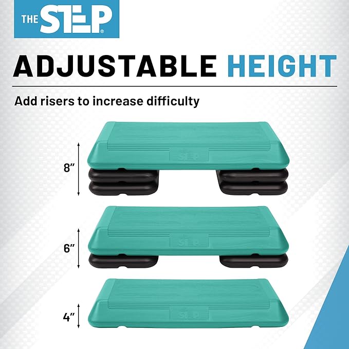 Freestyle STEP Exercise Step Platform, Circuit Size Stepper for Exercise at Home with 2 Risers