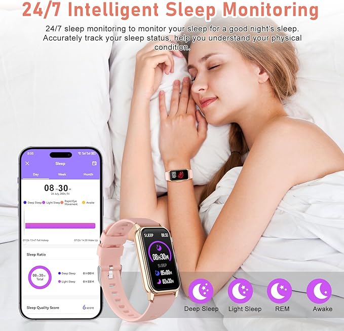 Fitness Tracker with Step Counter/Calories/Stopwatch, Activity Tracker, Health Tracker with Heart Rate Monitor, Sleep Tracker,1.47'' Touch Color Screen, Pedometer Watch for Women Men Kids